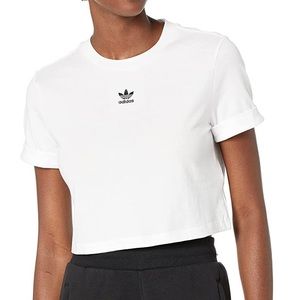 Adidas cropped logo tee!